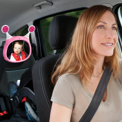 PETITE&MARS Autositz Reversal Pro i-Size 360° Grey Air 40-105 cm + Mirror Oly Pink 0m+