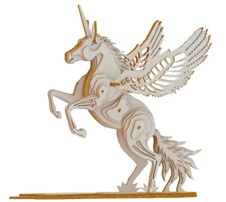 Woodcraft Drewniane puzzle 3D Jednorożec