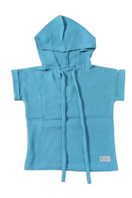 Muslin póló kapucnival Monkey Mum® - Menta