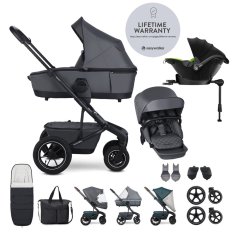 EASYWALKER Set XXL Harvey5 Air Premium Mineral Grey + KIDDY Evoluna i-size 2 + Basis