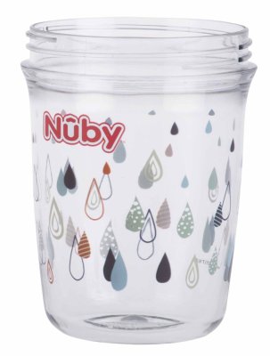 Caneca NUBY Tritan não fluida 360° com alças, 6 m+ cinza claro