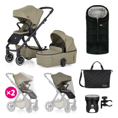 PETITE&MARS Stroller combined ICON 2in1 Mossy Green XXL AIR