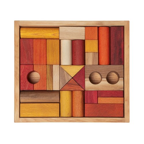 Wooden Story Cubi in scatola di legno - 30 pezzi - Colorati