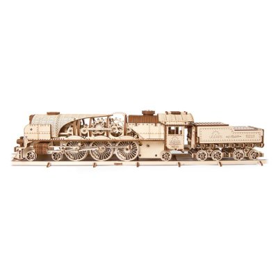 Ugears 3D Holzmechanik Puzzle V-Express Dampflokomotive 4-6-2 mit Tender