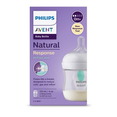 Flacon Philips AVENT Natural Response cu supapă AirFree 125 ml, 0m+