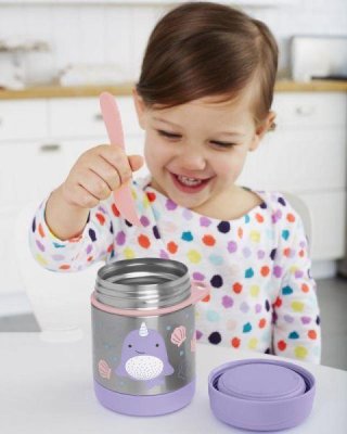 SKIP HOP Zoo Food Jar with Spoon/Fork Narwhal 325 ml, 3+ + AQUAINT 500 ml