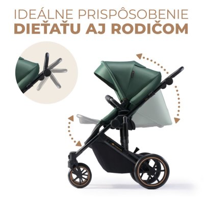 KINDERKRAFT SELECT Kinderwagen kombiniert 3 in 1 Prime 2 Dunkelgrün, Premium