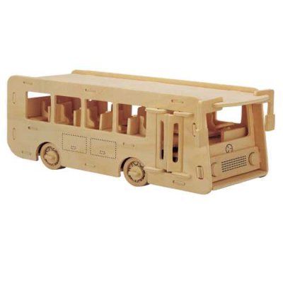 Woodcraft Trä 3D-pussel Buss