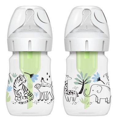 DR.BROWN'S Babyflasche Anti-Kolik Wide Neck Jungle 150ml, 2 Stück (WB52014)