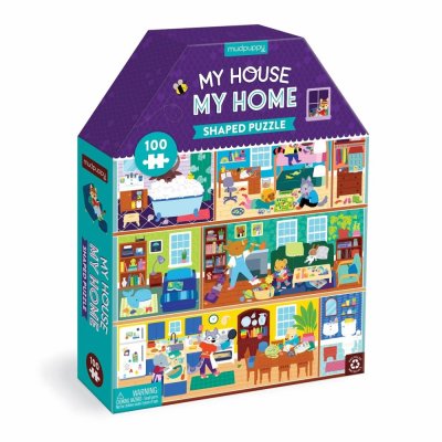 Mudpuppy La mia casa, la mia dimora - puzzle a forma di casa 100 pezzi