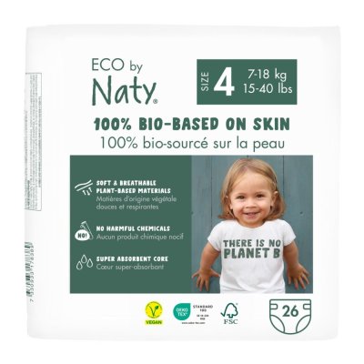 ECO BY NATY Wegwerfwindeln 4 (7-18 kg) 26 Stk