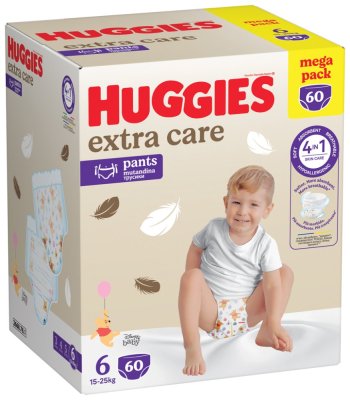 HUGGIES® Mutandine Pannolino Monouso Extra Care Pants taglia 6 (15-25 kg), 60 pz BOX