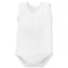 PINOKIO Body prążkowane bez rękawów Lovely Day uni biały rozm. 86