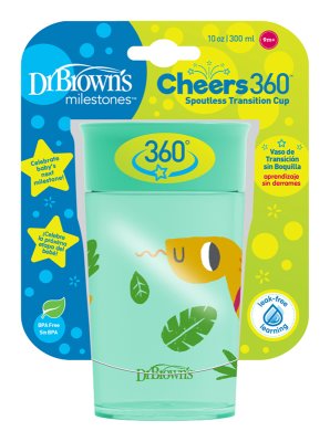 Kubek DR.BROWN'S smoothie Wall Cheers360 9m+ 300 ml, turkusowy