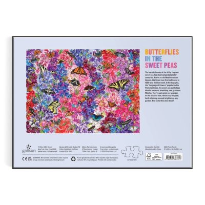 Puzzle Galison Papillons dans les pois de senteur 1000 pièces