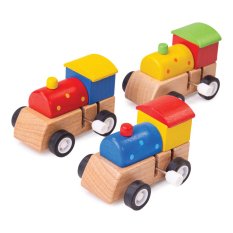 Bigjigs Toys Treno colorato in legno a carica 1 pz