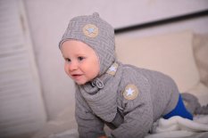 Kabátik podšitý Outlast® - sivá/pruh bielo-sivý melír