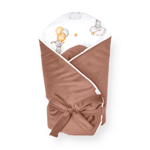 KLUPS Swaddle without reinforcement with Velvet Bunny bow 75x75 cm