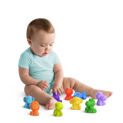 BRIGHT STARTS TropicAnimals, ensemble de 9 animaux jouets, à partir de 3 mois