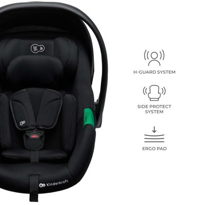 KINDERKRAFT Silla de coche Mink Pro 2 i-size (0-13 kg) y base Mink FX 2 Black