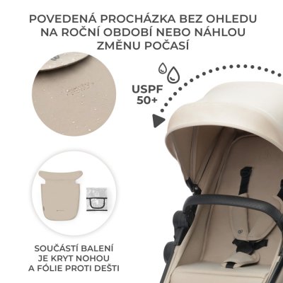 KINDERKRAFT Kinderwagen kombiniert 3 in 1 Neu Sandbeige + Nerz PRO