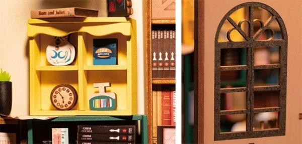 RoboTime Puzle 3D Sujetalibros Miniatura de Casa Librería