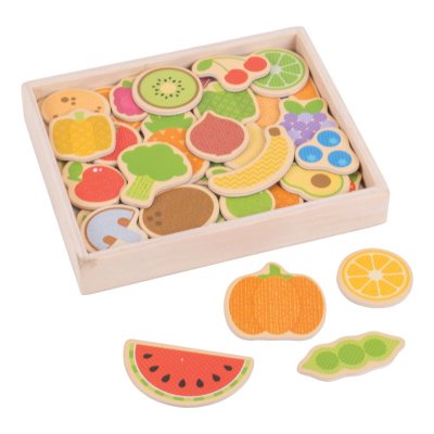 Bigjigs Toys Magnesy owoce i warzywa