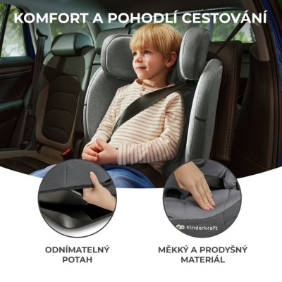 KINDERKRAFT Bilbarnstol Oneto3 i-Size 76-150cm + Isofix Cool grey
