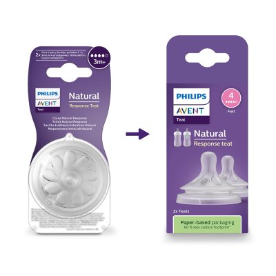 Philips AVENT Smoczek Natural Response 4 średni przepływ 3m+, 2 szt