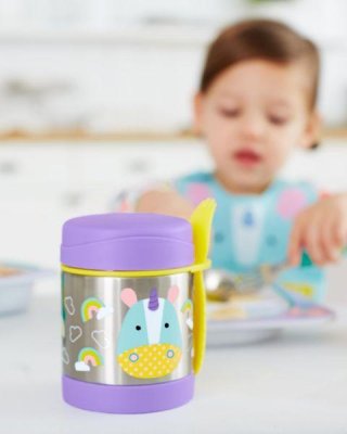 SKIP HOP Zoo Termo para alimentos con cuchara/tenedor Unicornio 325 ml, 3+ + AQUAINT 500 ml