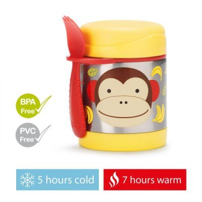 SKIP HOP Zoo Thermos for food with spoon/fork Monkey 325 ml, 3+ + AQUAINT 500 ml