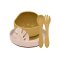 PETITE&MARS Set jídelní silikonový TAKE&MATCH 4 ks Intense Ochre - Desert Sand 6m+