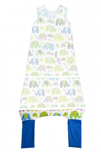 Letný rastúci spací vak Monkey Mum® 0-4 roky - Druhé prídavné nohavice - Sloníci