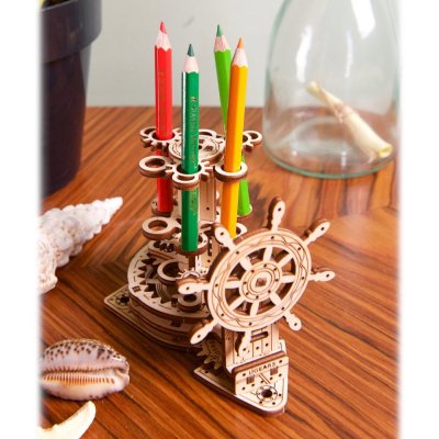 Ugears Puzzle 3D de madera mecánico Organizador de escritorio