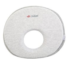 Kudde - nackstöd för nyfödda Outlast® - rand vitgråmelerad/gråmelerad