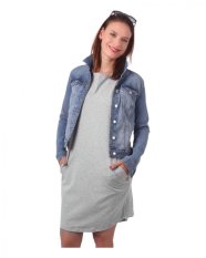 Dames katoenen oversized jurk met zakken Zoe, grijs gemêleerd