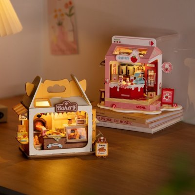 Puzzle 3D en bois RoboTime Miniature de maison Pâtisserie des oursons