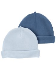 CARTER'S Czapka chłopięca niebieska MFL 2szt 0-3m