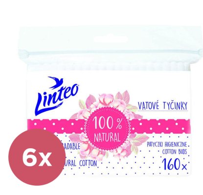 6x LINTEO Cotton paper sticks 160 pcs in a bag