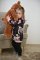 Vestido sweatshirt - flores pretas