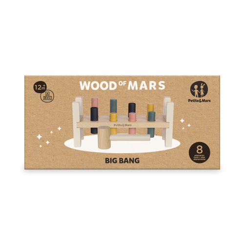 PETITE&MARS Drvena igračka Big Bang Wood of Mars 12m+