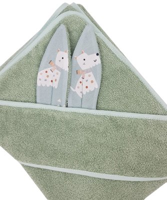 Toalla de baño EKO con orejas de algodón Dogs Mint 100x100 cm