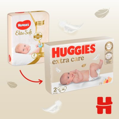 HUGGIES® Pleny jednorázové Extra Care 2 (3-6 kg) 58 ks