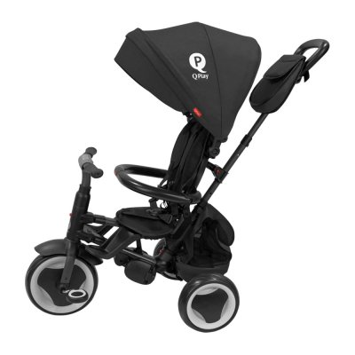 QPLAY Rowerek Trójkołowy Rito eva plus Black, wiek 10-72 miesiące