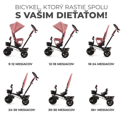 KINDERKRAFT Aveo tricikli, rózsaszín
