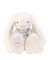 Doudou Lapin en peluche XXL avec foulard blanc 50 cm