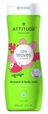 ATTITUDE Children's body soap and shampoo (2in1) Little leaves with the scent of watermelon and coconut 473 ml