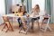 KINDERKRAFT Esszimmerstuhl Enock mit Polsterung Graues Holz, Premium