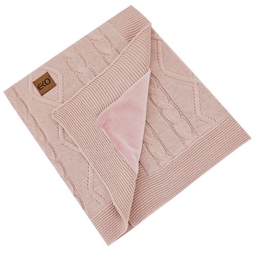 EKO deka od kašmira s postavom od velura Rose Pink 100x80 cm