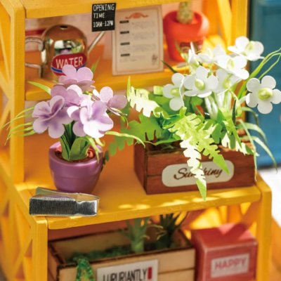 RoboTime Rompecabezas 3D de madera Miniatura de casa Primavera floreciente